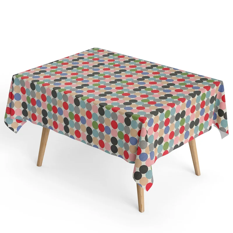 Jacquard Tischdecke aus beschichteter Baumwolle mit Fleckenschutz HOPPER24 Punkte Paris eckig rund oval