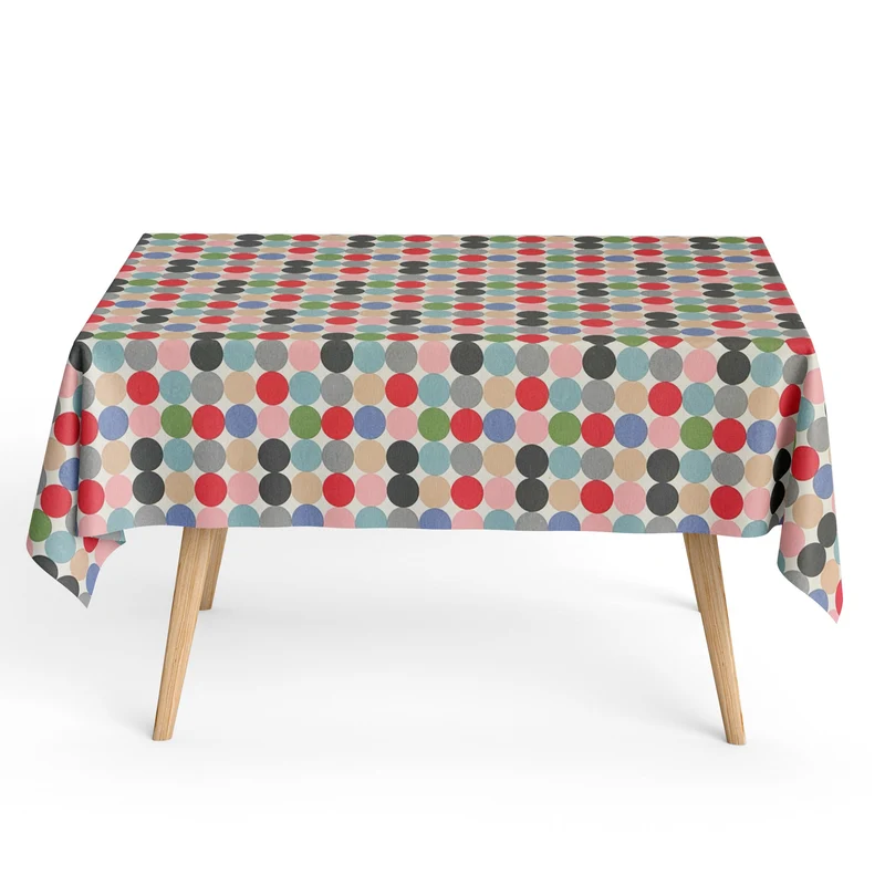 Jacquard Tischdecke aus beschichteter Baumwolle mit Fleckenschutz HOPPER24 Punkte Paris eckig rund oval
