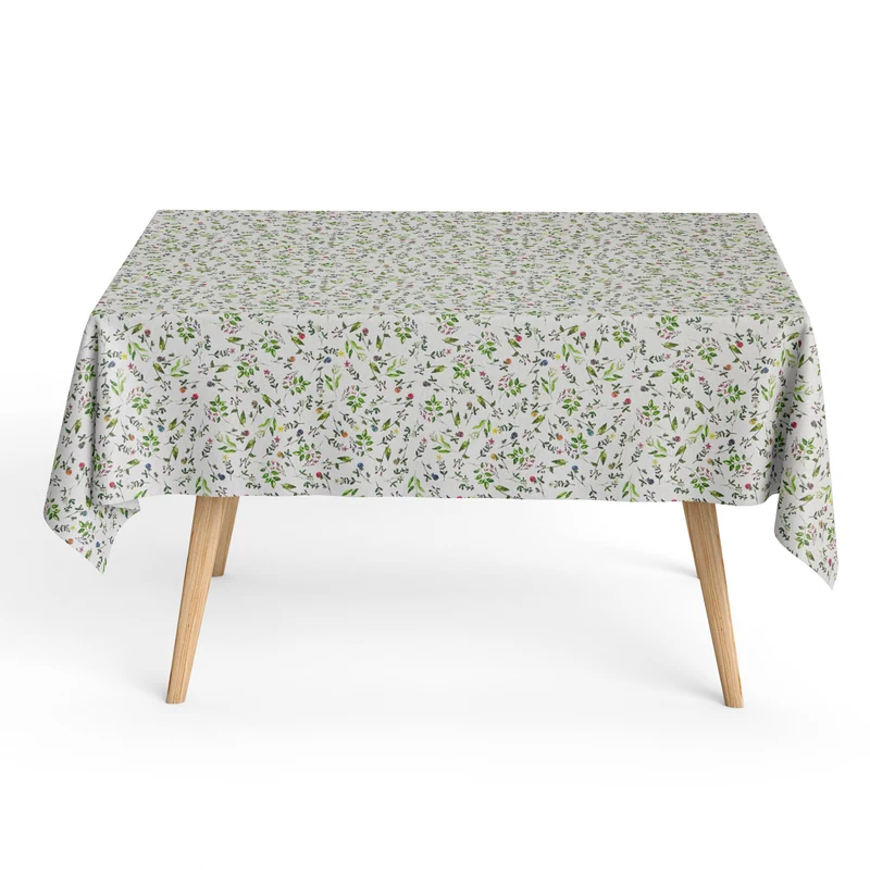 Jacquard Tischdecke aus beschichteter Baumwolle mit Fleckenschutz DG137 Blumenwiese Blüten eckig rund oval