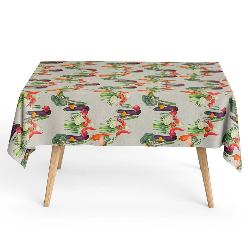 Jacquard Tischdecke aus beschichteter Baumwolle mit Fleckenschutz DG140 Gemüse Küchenmotiv eckig rund oval