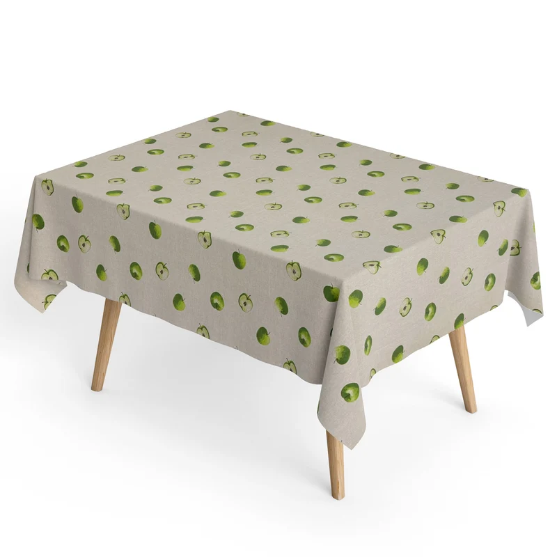 Jacquard Tischdecke aus beschichteter Baumwolle mit Fleckenschutz MANZANA Äpfel eckig rund oval