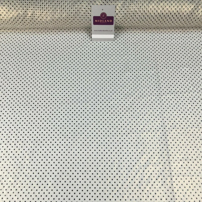 Ivory 2mm Gold Shimmer Foil Polka dot Fabric 150 cm M145-80 Mtex