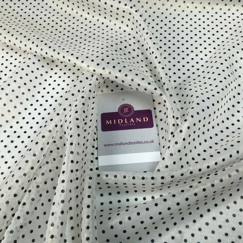 Ivory 2mm Gold Shimmer Foil Polka dot Fabric 150 cm M145-80 Mtex