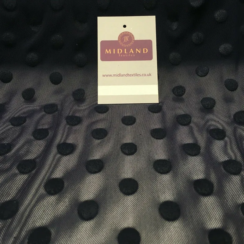 Flock 10mm Polka Dot Power Mesh Stretch Dress Fabric 139cm Wide M1148 Mtex