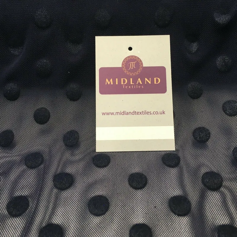 Flock 10mm Polka Dot Power Mesh Stretch Dress Fabric 139cm Wide M1148 Mtex