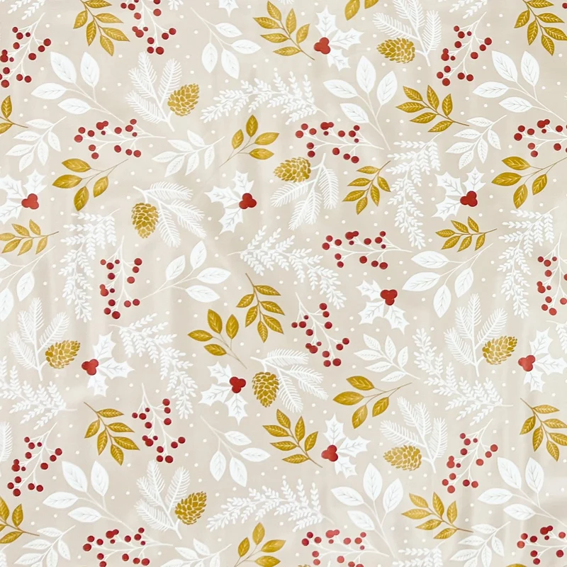 Wachstuch Tischdecke B3019-01 beige Weihnachten Advent Tannenzweige eckig rund oval