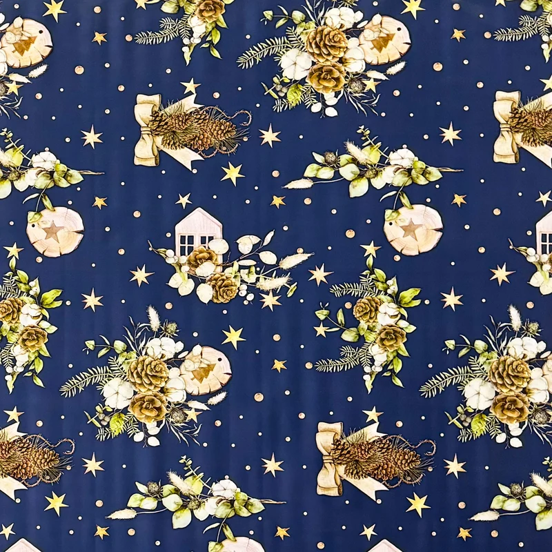 Wachstuch Tischdecke B5074-01 blau Weihnachten Advent Tannenzapfen eckig rund oval
