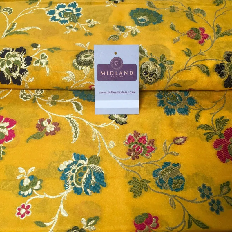 Indian Floral Banarsi Silky Brocade fabric 100cm Wide MP1116 Mtex
