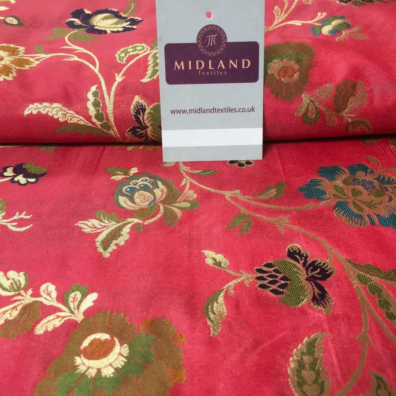 Indian Floral Banarsi Silky Brocade fabric 100cm Wide MP1116 Mtex