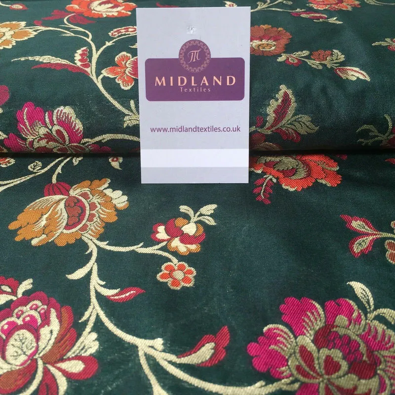 Indian Floral Banarsi Silky Brocade fabric 100cm Wide MP1116 Mtex