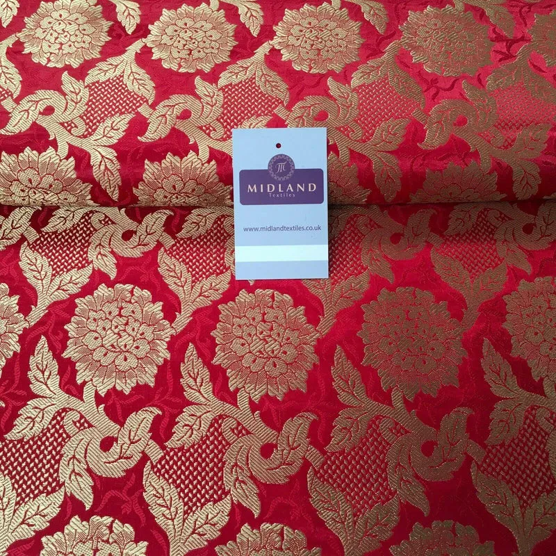 Indian Floral Ornamental Banarsi Brocade waistcoat fabric 100cm Wide MP1119