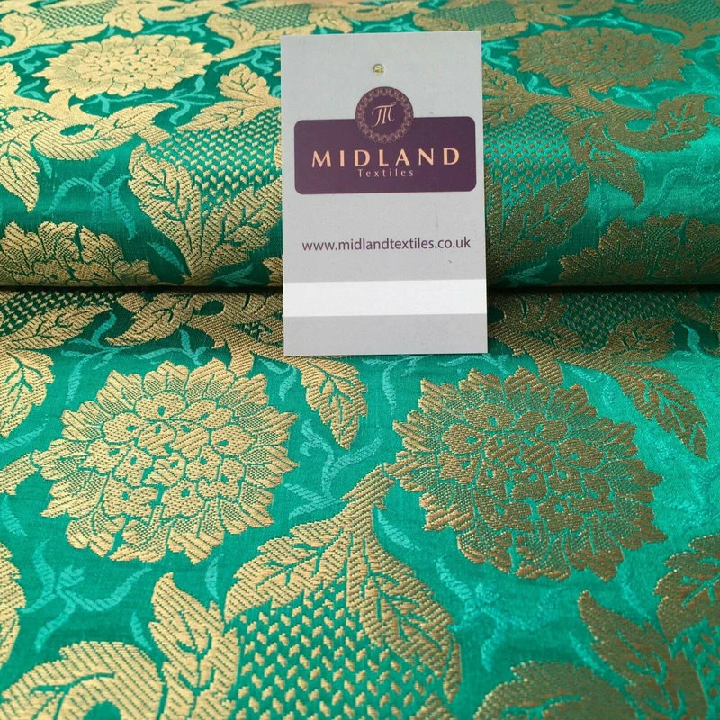 Indian Floral Ornamental Banarsi Brocade waistcoat fabric 100cm Wide MP1119