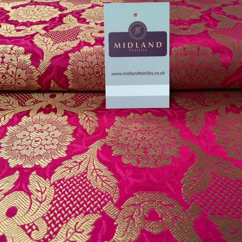 Indian Floral Ornamental Banarsi Brocade waistcoat fabric 100cm Wide MP1119