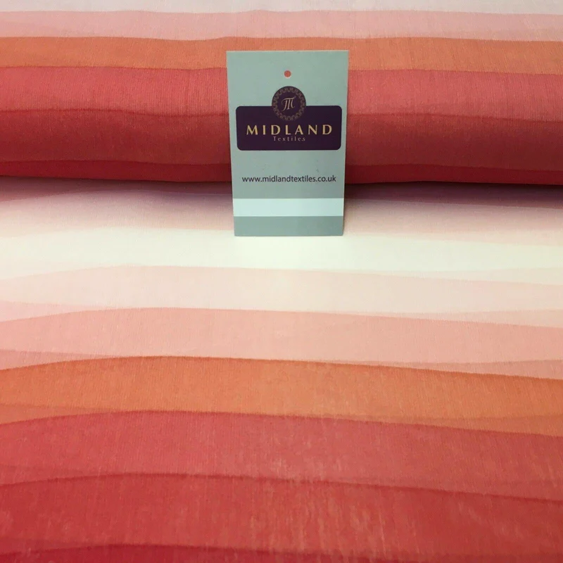 Watermelon striped printed Crinkle Georgette Chiffon fabric 150cm MK1090-17