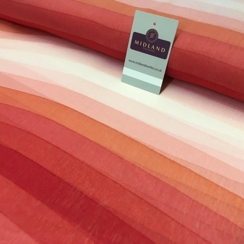 Watermelon striped printed Crinkle Georgette Chiffon fabric 150cm MK1090-17