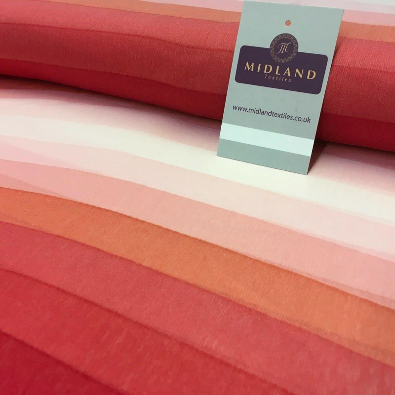 Watermelon striped printed Crinkle Georgette Chiffon fabric 150cm MK1090-17
