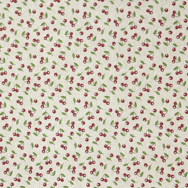 Jacquard Tischdecke aus beschichteter Baumwolle mit Fleckenschutz CHERRIES Kirschen eckig rund oval