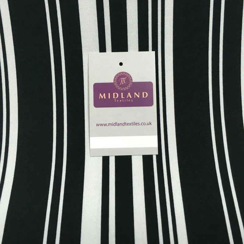 Black and white stripped stretch ity spandex Fabric 147 cm M1200-1 Mtex