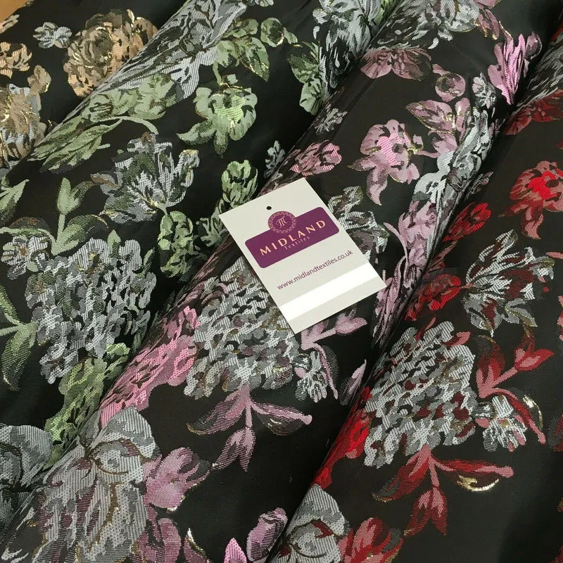 Indian Large Vintage Floral Jacquard Brocade Fabric 147 cm Wide MA1169 Mtex