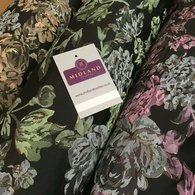 Indian Large Vintage Floral Jacquard Brocade Fabric 147 cm Wide MA1169 Mtex