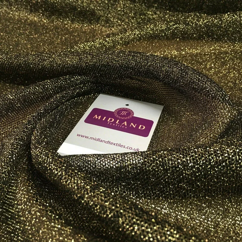 Black Gold Soft light Weight Mesh Dress Fabric 110cm Wide M1168 Mtex