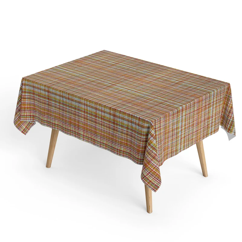 Jacquard Tischdecke aus beschichteter Baumwolle mit Fleckenschutz WARHOL Leinen-Optik bunt eckig rund oval