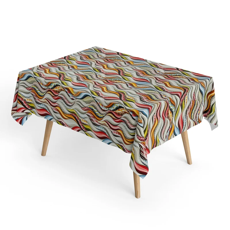 Jacquard Tischdecke aus beschichteter Baumwolle mit Fleckenschutz COLOR LOVE eckig rund oval