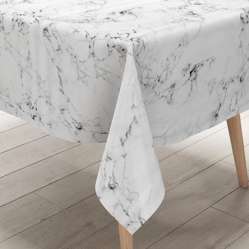 Wachstuch Tischdecke K150142 marmoriert schwarz weiss eckig rund oval