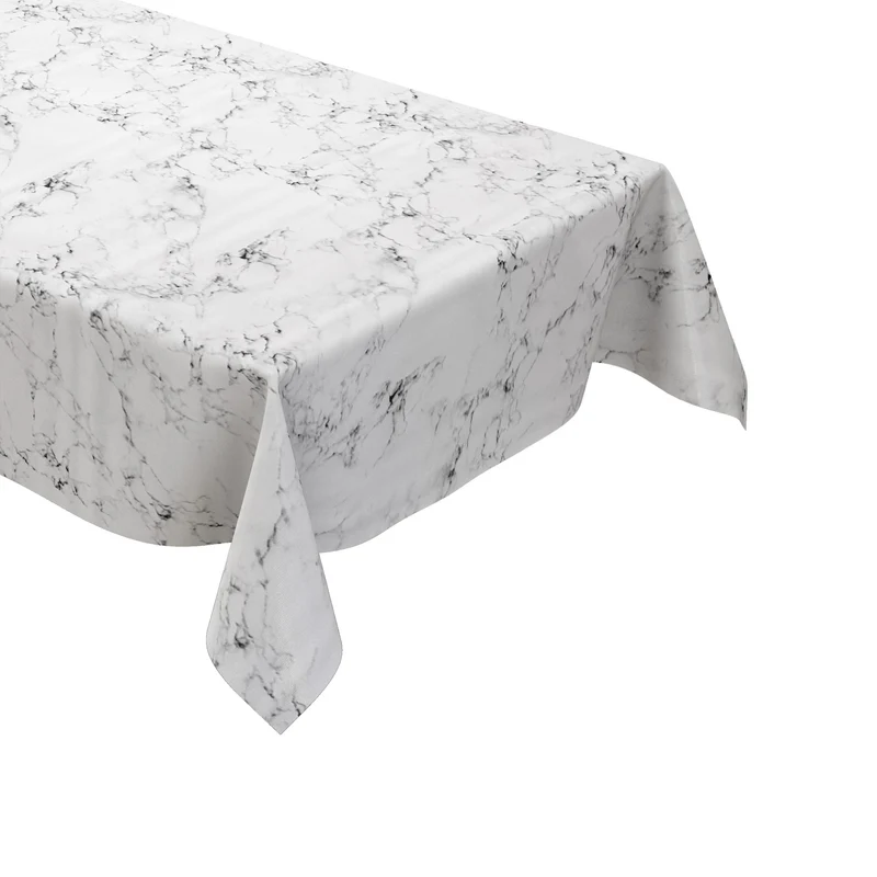 Wachstuch Tischdecke K150142 marmoriert schwarz weiss eckig rund oval
