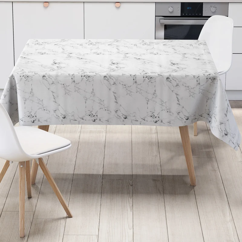 Wachstuch Tischdecke K150142 marmoriert schwarz weiss eckig rund oval