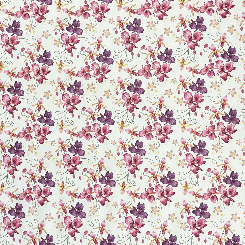 Wachstuch Tischdecke geprägt M19414 rosa Blüten Orchideen eckig rund oval