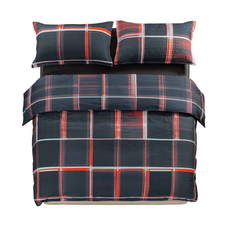 Copripiumino con federe psychedelic checks in Percalle