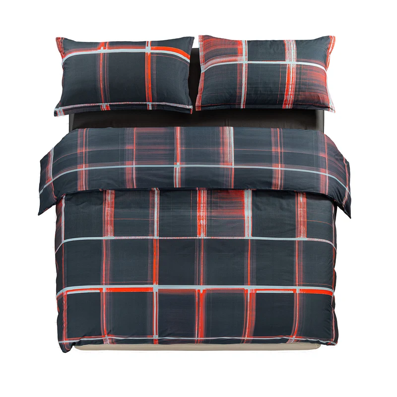 Completo Copripiumino psychedelic checks in Percalle