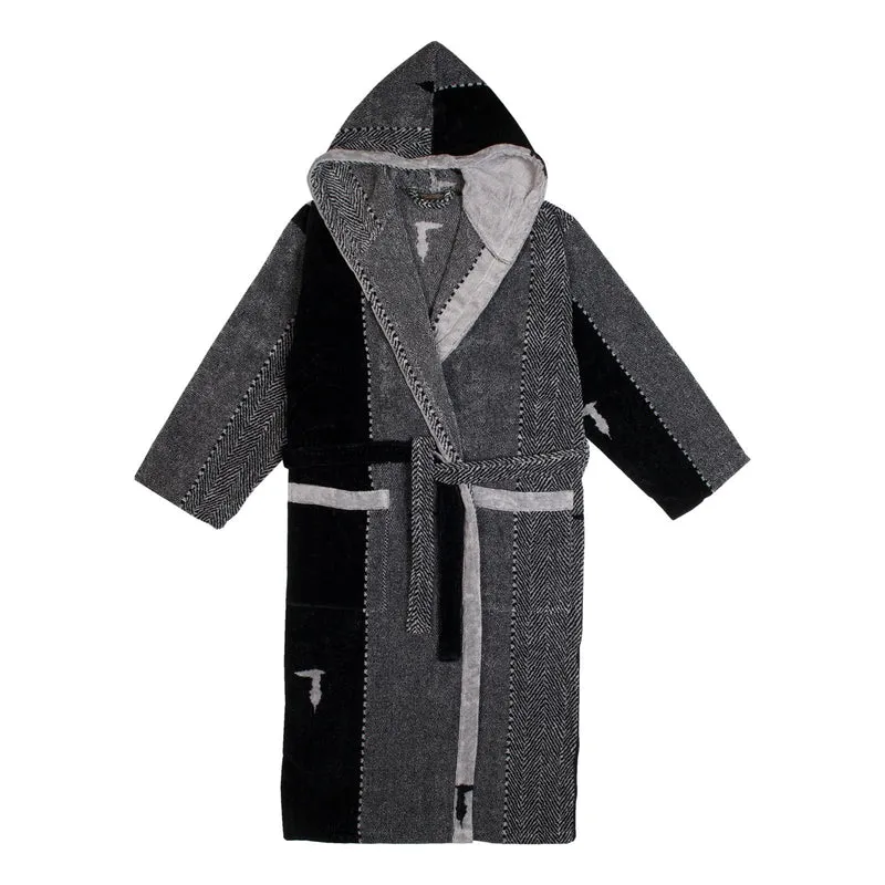Accappatoio con Cappuccio new tweed in Spugna 410 gr/mq