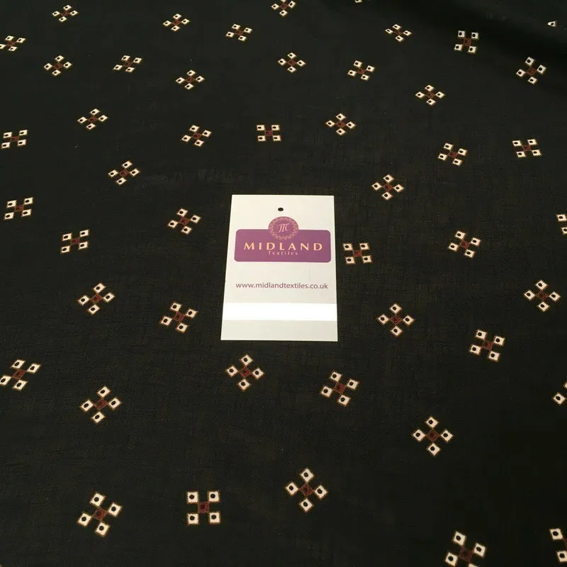 Black Georgette crepe Linen effect dress Fabric 150cm wide MK1095-25 Mtex