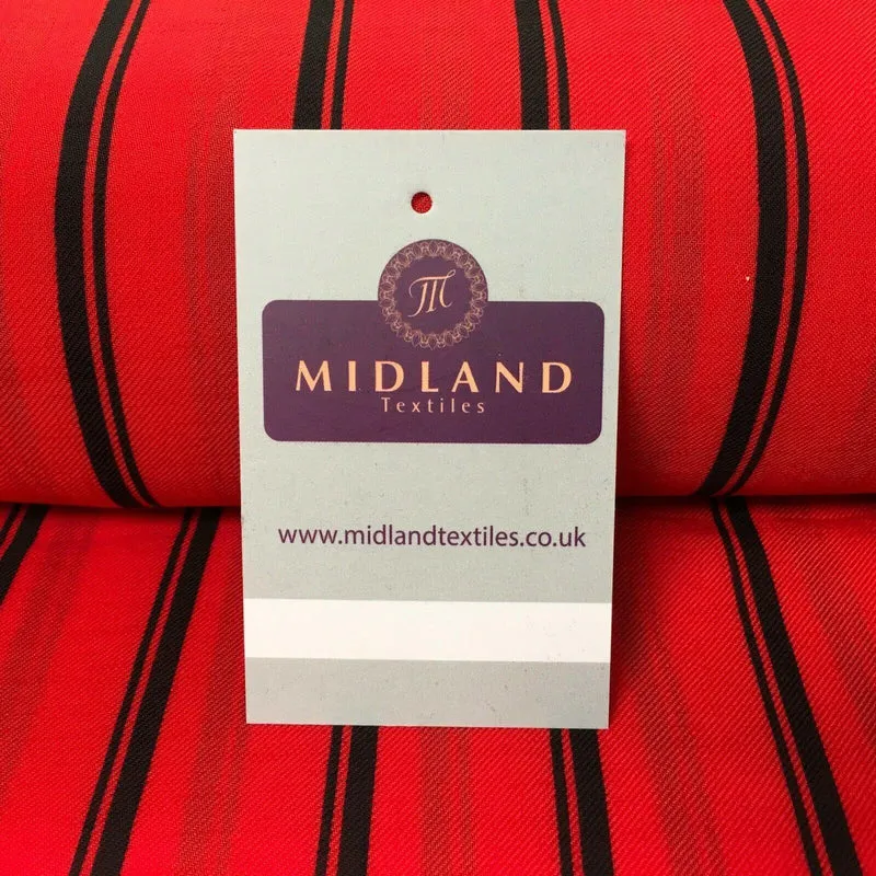 Red Stripped Georgette crepe Linen effect Fabric 150cm wide MK1095-7 Mtex