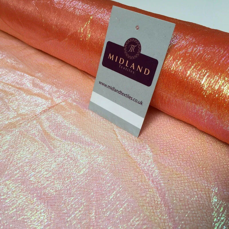 Pearlized Iridescent Crinkle Sheer Organza Fabric 130cm Wide MK1082 Mtex
