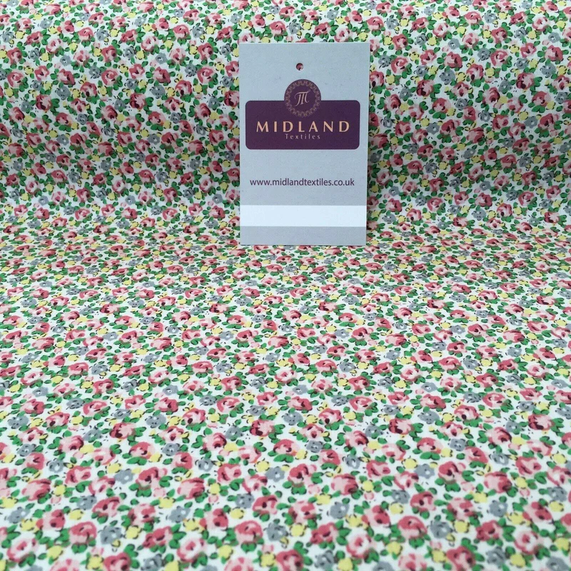 Small ditsy printed 100% Cotton Floral dress fabric 150cm MA1080 Mtex