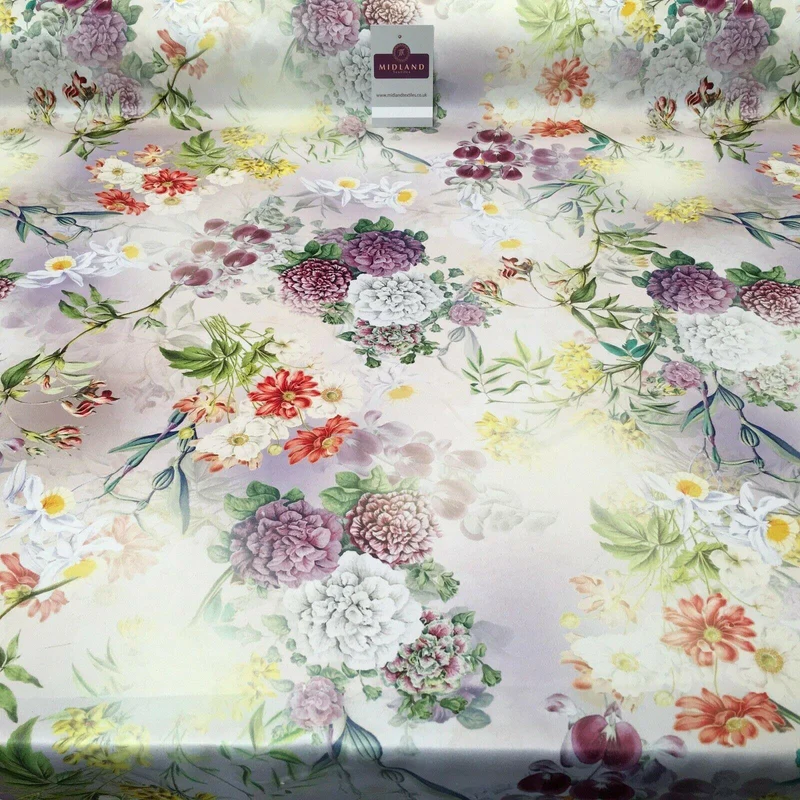 Yellow Lime Matt Floral peach skin Silky Satin Printed Fabric 150 Cm MQ1081-2