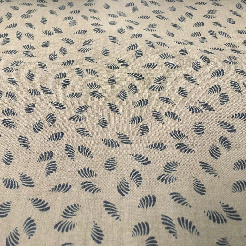 Taupe Grey Feather Leaf Print Cotton Wynciette Flannel Fabric 58" Wide M1019-3