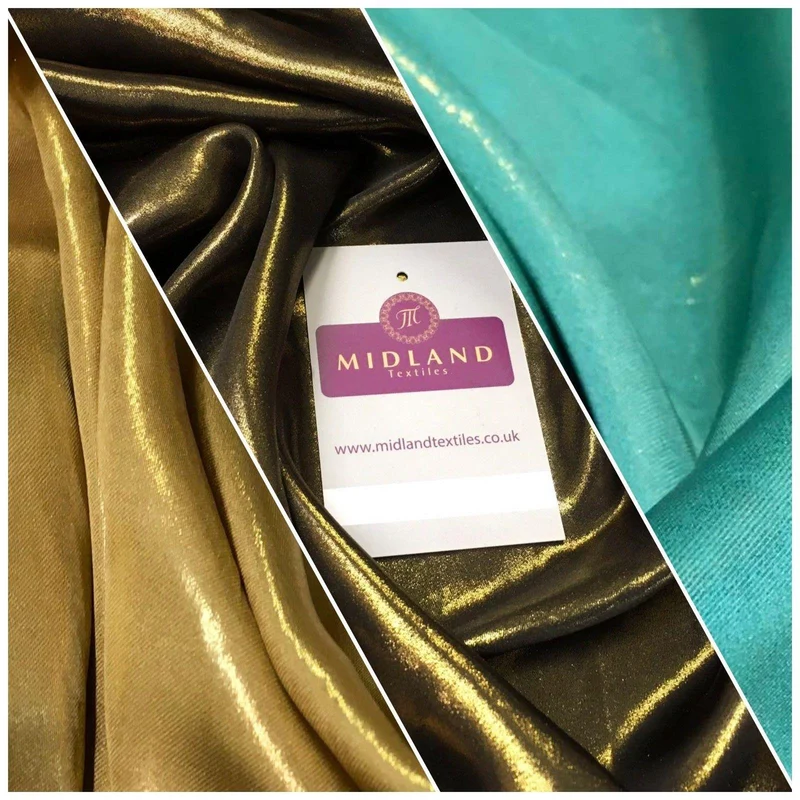 Silky Lightweight Charmeuse Shimmer Satin Foil Non-Stretch fabric 58" MQ1036