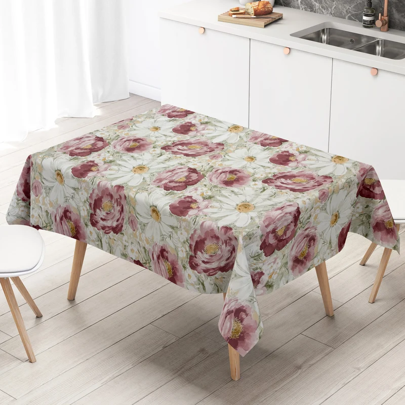 Wachstuch Tischdecke M19160 Mohnblumen Margeriten eckig rund oval
