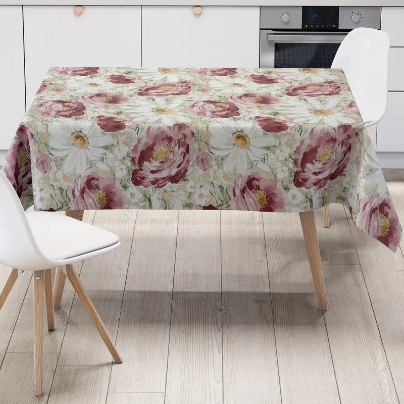 Wachstuch Tischdecke M19160 Mohnblumen Margeriten eckig rund oval