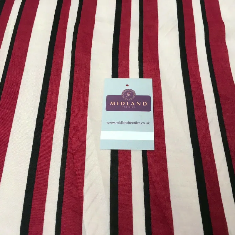 Maroon & Cream Georgette crepe Linen effect dress Fabric 150cm wide MK1095-14