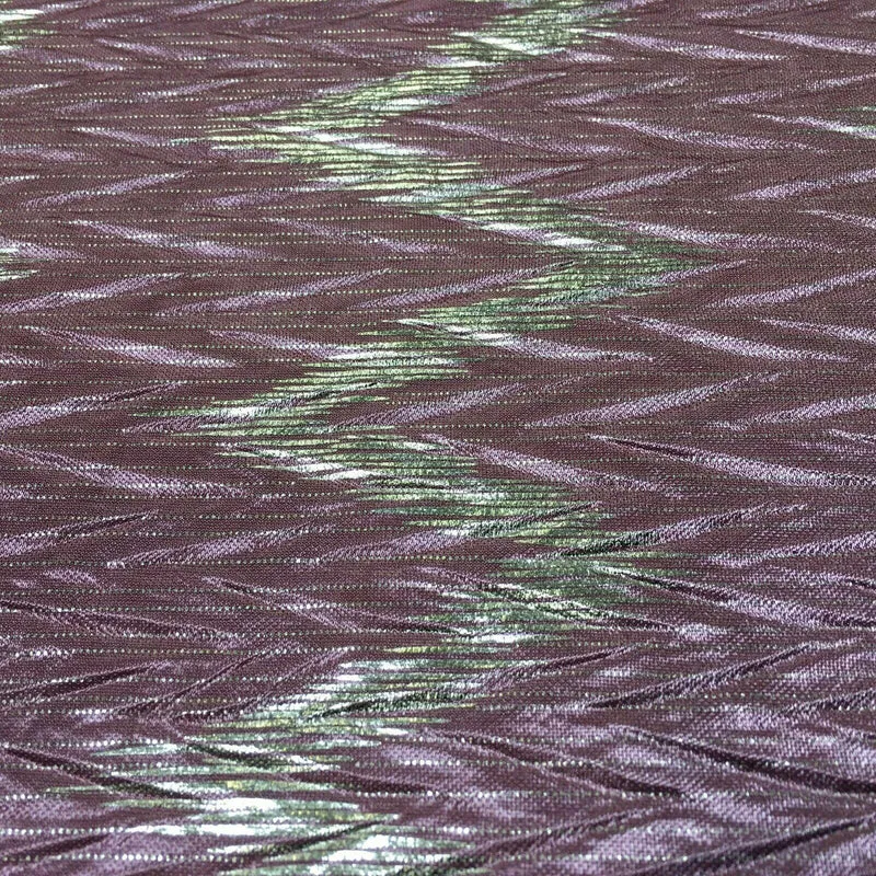 Pleated Crinkle Chevron metallic foil Zigzag Jersey Dance Fabric MH1066 Mtex