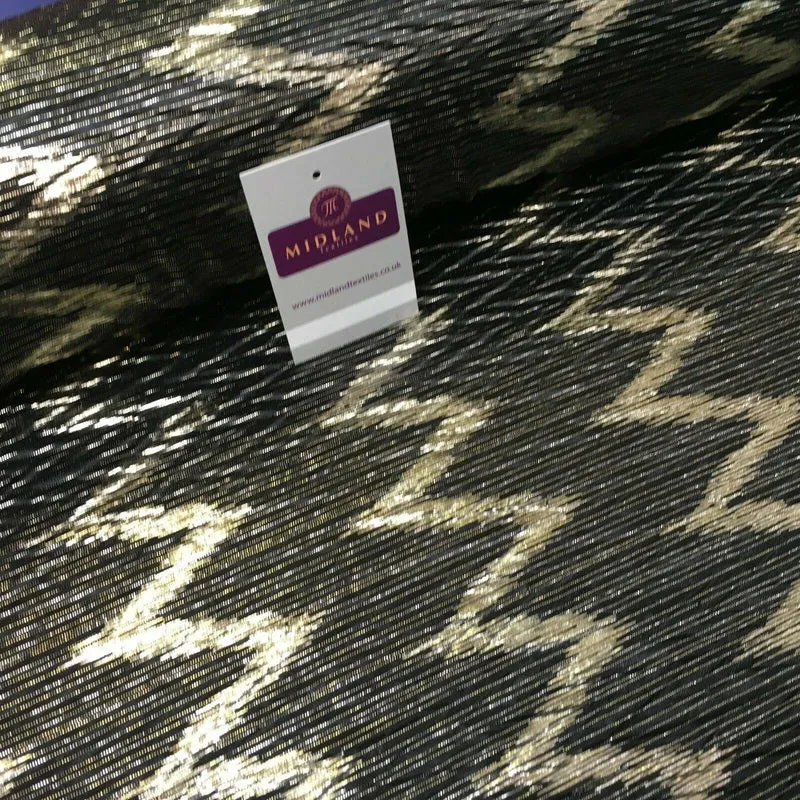 Pleated Crinkle Chevron metallic foil Zigzag Jersey Dance Fabric MH1066 Mtex