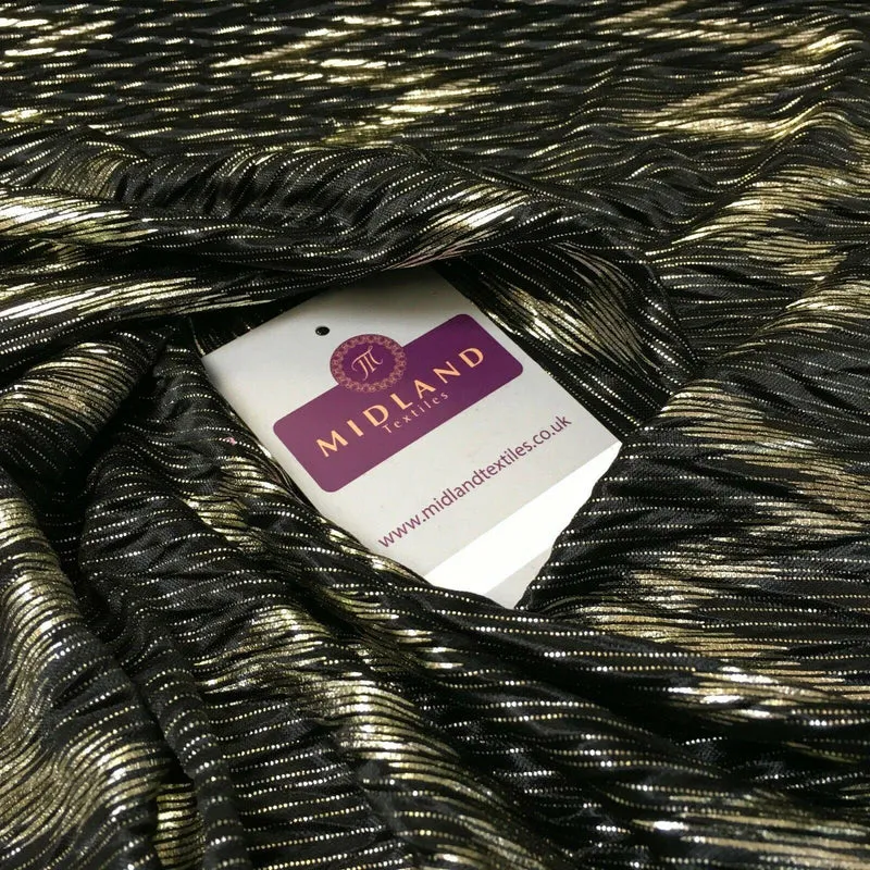 Pleated Crinkle Chevron metallic foil Zigzag Jersey Dance Fabric MH1066 Mtex