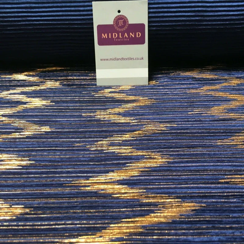 Pleated Crinkle Chevron metallic foil Zigzag Jersey Dance Fabric MH1066 Mtex