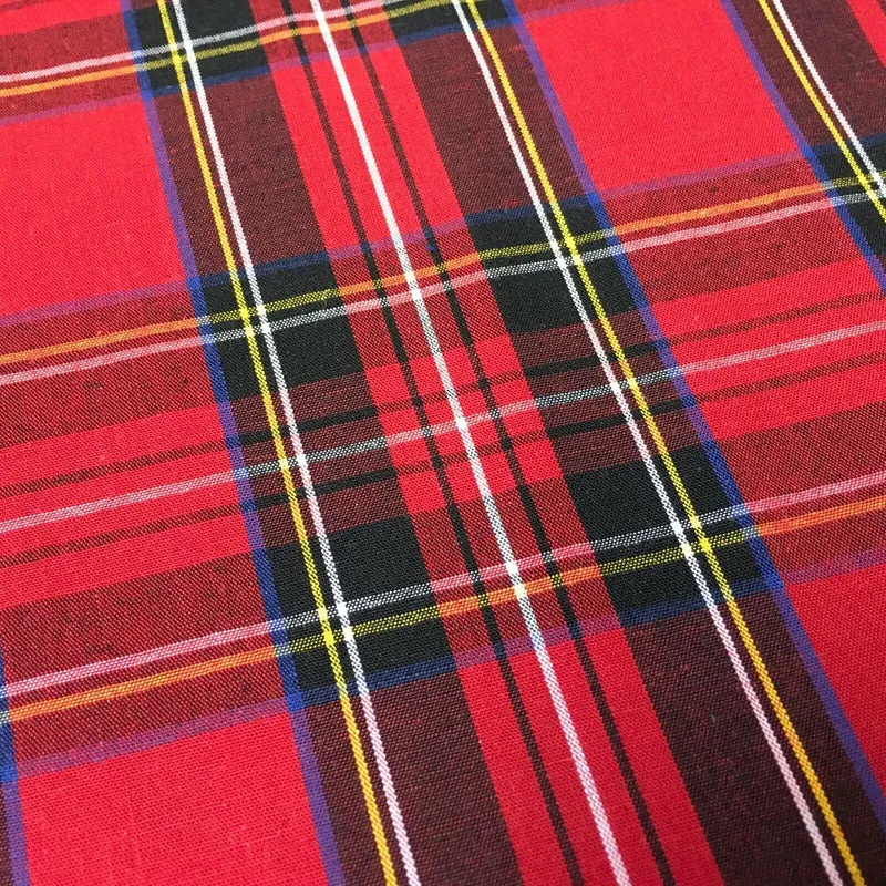 Flat Tartan Woven 100% Cotton Poplin ideal for clothing Fabric 147cm Wide MD1053