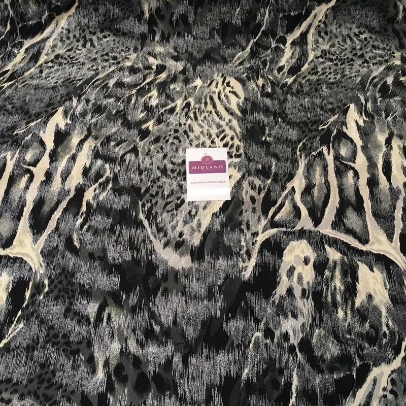 Animal Print Stretch Jersey With gold foil dress fabric 58" Wide MV1030 Mtex